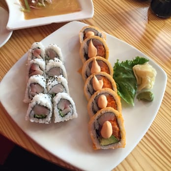 Moshi Moshi - Yellowtail jalapeño roll (left) and moshi moshi roll (right) - Sushi Bars Near Me - Miami Beach, Florida