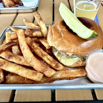 The Brickyard Bar - Ute burger with fries. Pretty tasty. - Sports Bars Near Me - Salt Lake City, Utah
