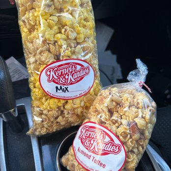 Kernels & Kandies - X-buttery & caramel and Almond Toffee Popcorn - Candy Stores Near Me - Oklahoma City, Oklahoma Kernels & Kandies - X-buttery & caramel and Almond Toffee Popcorn - Candy Stores Near Me - Oklahoma City, Oklahoma