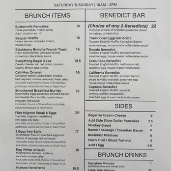Daily Grill - Brunch Menu (as of our 9/13/25 visit) - American Near Me - Palm Desert, California