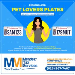 Mendez Tax Services - Sponsored by the California Department of Food and Agriculture  At Mendez Services, we provide the best personalized plates.