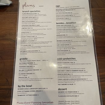 Plums Cafe - Menu - Breakfast & Brunch Near Me - Costa Mesa, California