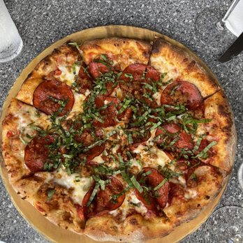 Grape Creek Vineyard - Stout Special pizza - Wineries Near Me - Fredericksburg, Texas