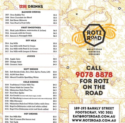 Menu photo 5 Roti Road Footscray, VIC