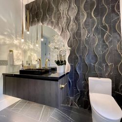 Senko Construction - Modern powder room finished