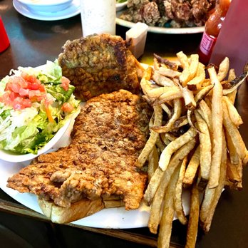 Mary's Cafe - Medium CFS, salad, and enough fries to feed an army! - American Near Me - Strawn, Texas