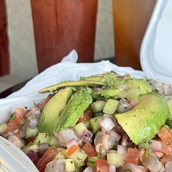 El Cevichazo - 5 tostadas of Shrimp ceviche combined in one container - Seafood Near Me - Garden Grove, California El Cevichazo - 5 tostadas of Shrimp ceviche combined in one container - Seafood Near Me - Garden Grove, California