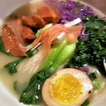 Reren Lamen & Bar - Reren Signature Lamen - thick noodles, good portion size of pork belly and bok choy, average tasting broth - Ramen Near Me - Washington, DC, District of Columbia
