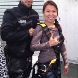 base flying - Nervous as heck! But forced a smile for the camera ;)