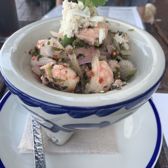 Asada Cantina + Kitchen - Crab & Shrimp Ceviche was loaded with huge tasty shrimp and crab, served with side of chips, was my all time favorite - Tacos Near Me - San Clemente, California