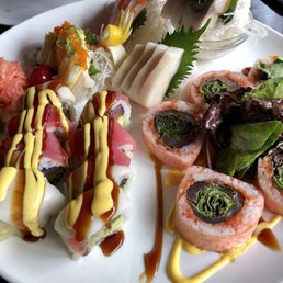 Sashimi and rolls
