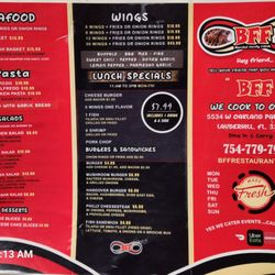 Lunch menu