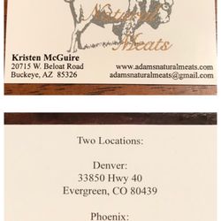 Adams Acres - Business card.