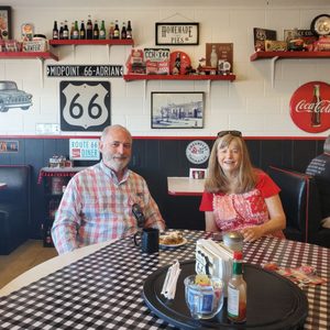 Photo of Midpoint Cafe And Gift Shop - Adrian, TX, United States. Pecan pie a la mode.