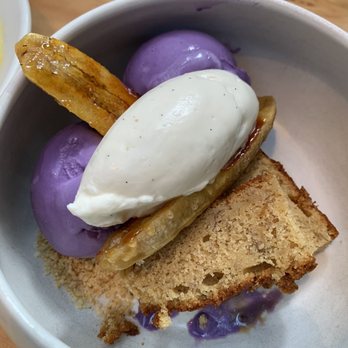 Wayan - Ube ice cream with caramalized bananas & banana bread - Indonesian Near Me - New York, New York