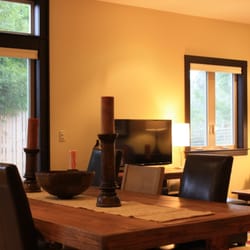 Red Barn Retreat Vacation Rental - View from back hallway into light-filled open living & dining space.