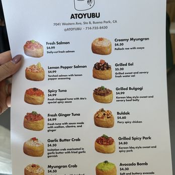 Atoyubu - Menu 10/20 - Japanese Near Me - Buena Park, California