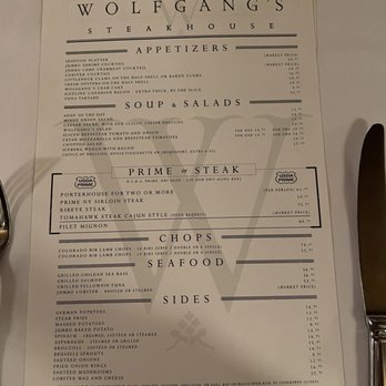 Wolfgang's Steakhouse - Menu - Steakhouses Near Me - New York, New York Wolfgang's Steakhouse - Menu - Steakhouses Near Me - New York, New York
