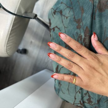 Diamond Nails and Spa - Acrylic red French - Nail Salons Near Me - Hobbs, New Mexico