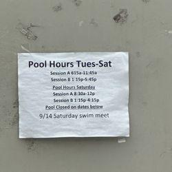 Kona Community Aquatic Center Pool - Pool hours as of 9/17/24