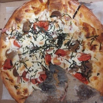 Napoli's Pizza Kitchen - Had to stop eating to take a pic, lamb sausage pizza - Pizza Near Me - Van Nuys, California Napoli's Pizza Kitchen - Had to stop eating to take a pic, lamb sausage pizza - Pizza Near Me - Van Nuys, California