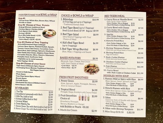 Menu photo 1 Red Tigers Korean Fusion Grill Pasadena, MD Menu photo 1 Red Tigers Korean Fusion Grill Pasadena, MD