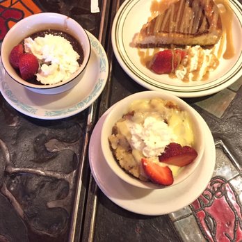 Chez Lulu - Chocolate moose, caramel bourbon cheesecake, and lemon and blueberry bread pudding. - French Near Me - Birmingham, Alabama Chez Lulu - Chocolate moose, caramel bourbon cheesecake, and lemon and blueberry bread pudding. - French Near Me - Birmingham, Alabama