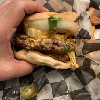C&J Barbeque - 1/2 lb. Cheeseburger and Fries - Barbeque Near Me - Bryan, Texas