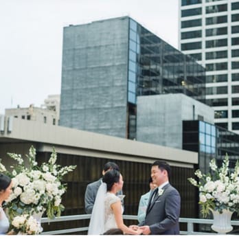 Karen's Garden - Alter flowers were perfect for a city terrace ceremony. - Florists Near Me - Los Angeles, California