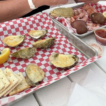 The Shrimp Shack - Parmesan Oysters and 1/2 pound of Royal Red Shrimp - Seafood Near Me - Santa Rosa Beach, Florida The Shrimp Shack - Parmesan Oysters and 1/2 pound of Royal Red Shrimp - Seafood Near Me - Santa Rosa Beach, Florida
