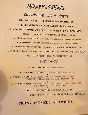 Menu photo 3 Morty's Steaks Emmaus, PA