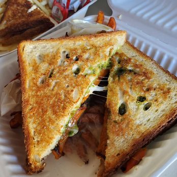 Jane - Eggplant Sandwich! They layered the sourdough bread with pesto! The sweet potato is a must! - Coffee & Tea Near Me - Los Angeles, California Jane - Eggplant Sandwich! They layered the sourdough bread with pesto! The sweet potato is a must! - Coffee & Tea Near Me - Los Angeles, California