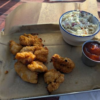 Prates Place - Kids Boneless Chicken with a side of coleslaw and bbq - Sports Bars Near Me - Grass Lake, Michigan Prates Place - Kids Boneless Chicken with a side of coleslaw and bbq - Sports Bars Near Me - Grass Lake, Michigan