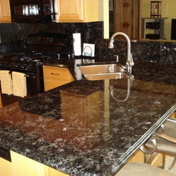 Volga Blue Granite Kitchen With Grohe Realsteel Kitchen Faucet Yelp
