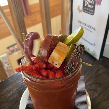 Otto's Place - Signature Bloody Mary with organic cucumber vodka. - New American Near Me - Galena, Illinois Otto's Place - Signature Bloody Mary with organic cucumber vodka. - New American Near Me - Galena, Illinois