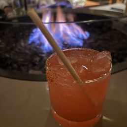 A watermelon tequila/mezcal based drink A watermelon tequila/mezcal based drink
