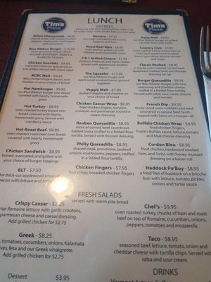 Menu photo 5 Tim's Place St. Albans, VT