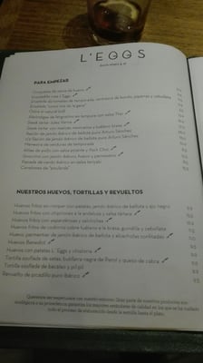 Menu photo 5 L'eggs Barcelona, B