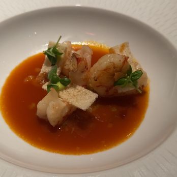 Le Bernardin - Montauk Shrimp - Seared Shrimp; Fennel Mousseline Sauce Bouillabaisse - French Near Me - New York, New York Le Bernardin - Montauk Shrimp - Seared Shrimp; Fennel Mousseline Sauce Bouillabaisse - French Near Me - New York, New York