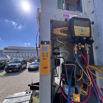 Frost Zone Refrigeration - Hooked up to our gauges to monitor pressures, temperature, and ensure the system is charging and operating correctly - Heating & Air Conditioning/HVAC Near Me - North Miami Beach, Florida Frost Zone Refrigeration - Hooked up to our gauges to monitor pressures, temperature, and ensure the system is charging and operating correctly - Heating & Air Conditioning/HVAC Near Me - North Miami Beach, Florida