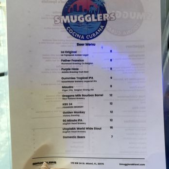 Smugglers Cocina Cubana - Beer menu - Cuban Near Me - Miami, Florida Smugglers Cocina Cubana - Beer menu - Cuban Near Me - Miami, Florida