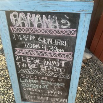 Bananas - Bananas Specials Sign - Burgers Near Me - Vieques, Puerto Rico Bananas - Bananas Specials Sign - Burgers Near Me - Vieques, Puerto Rico