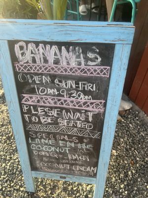 Menu photo 5 Bananas Vieques, PR Menu photo 5 Bananas Vieques, PR