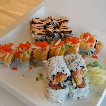 B Cafe - Top: spicy crunchy eel Middle: Phoenix Bottom: spicy tuna, ginger, wasabi - Sushi Bars Near Me - Quincy, Massachusetts B Cafe - Top: spicy crunchy eel Middle: Phoenix Bottom: spicy tuna, ginger, wasabi - Sushi Bars Near Me - Quincy, Massachusetts