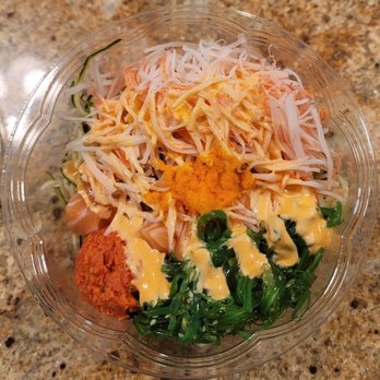 Chen's Poke Bowl - Zucchini noodles with spicy tuna, salmon, crab, masago, spicy mayo and seaweed salad - Poke Near Me - Mineola, New York