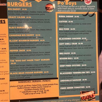 Tooloulous - Lunch menu 6/2023 - Cajun/Creole Near Me - Banff, Alberta