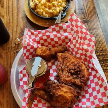 The Eagle OTR - Mac and cheese and half fried chicken with hot honey - American Near Me - Cincinnati, Ohio The Eagle OTR - Mac and cheese and half fried chicken with hot honey - American Near Me - Cincinnati, Ohio