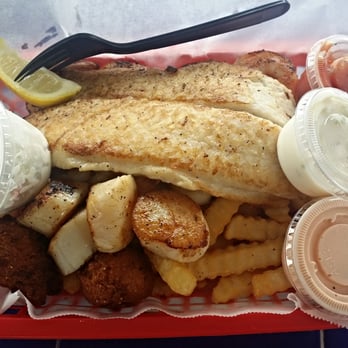 Safe Harbor Seafood - Captain Walter's 3 item combo: basa, scallop, and shrimp (all grilled). - Seafood Near Me - Jacksonville, Florida