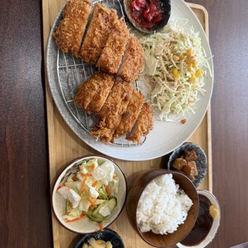 KOHUKU Katsu & Udon - pork katsu order and comes with small tasty sides and sauce and rice - Noodles Near Me - Brea, California