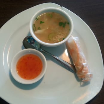 Sandra Rice & Noodle - Chicken & Rice soup and spring roll accompanies every lunch special. - Vietnamese Near Me - Indianapolis, Indiana